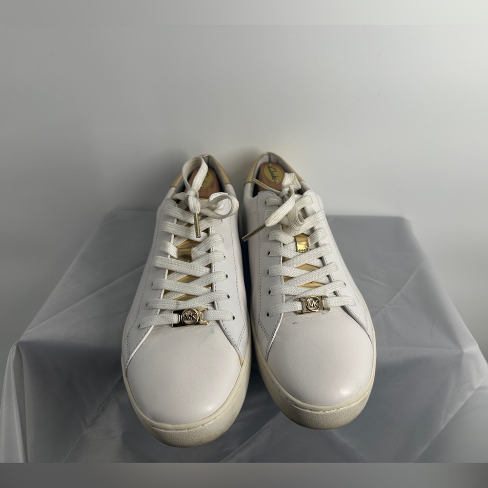 Michael Kors Leather 
 White and gold sneakers